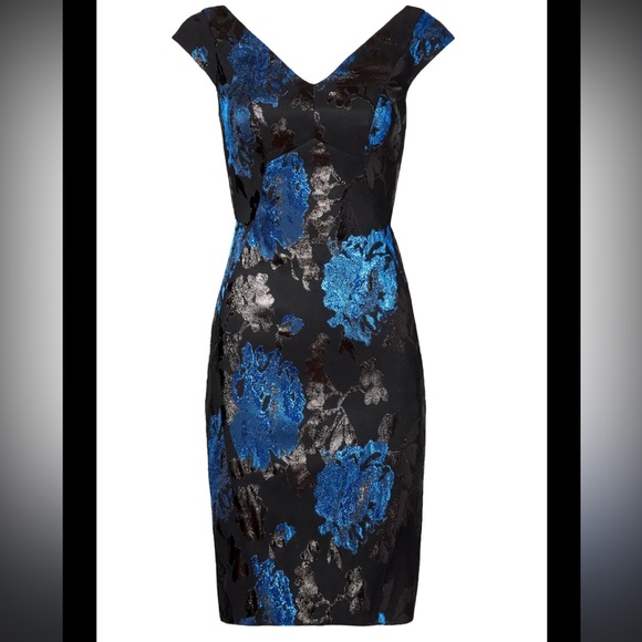 Yoana Baraschi Blue Sheath Midi Dress - Picture 1 of 7